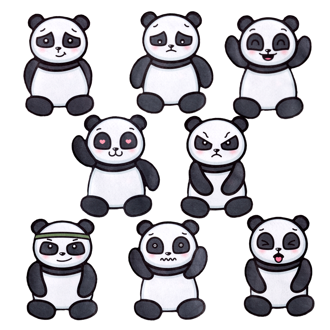 Imagem De Pessoa Triste - Panda Black And White Drawing - Free Transparent  PNG Clipart Images Download